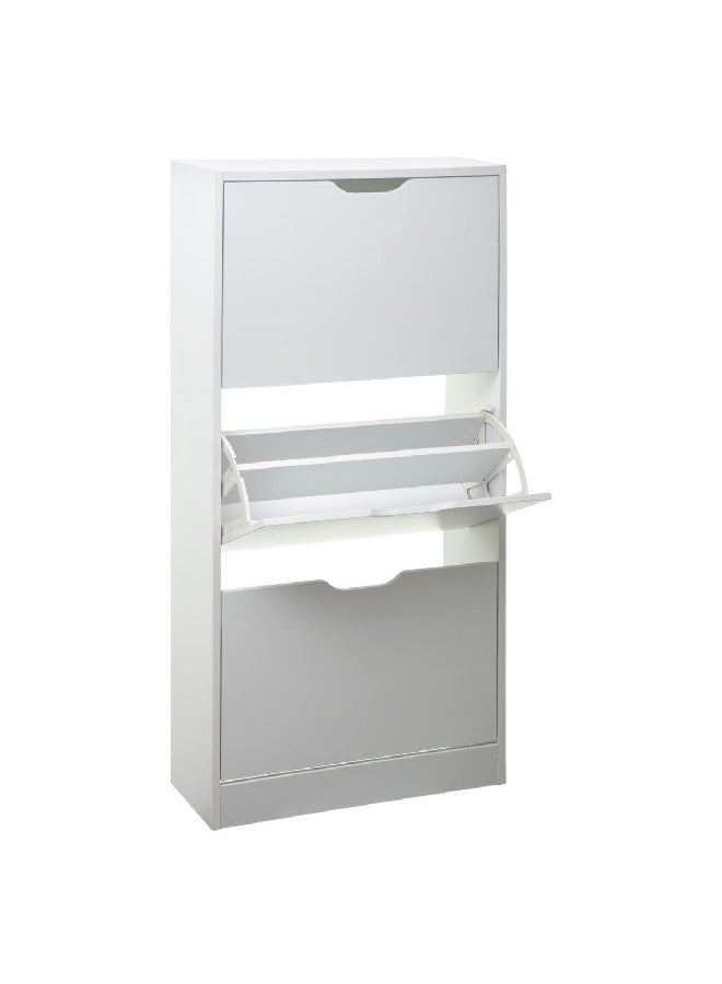 Five Simply Smart High-Quality and Durable Wood Shoe Rack White 23.3 x 119.5 x 60 cm 160392C - Image 2