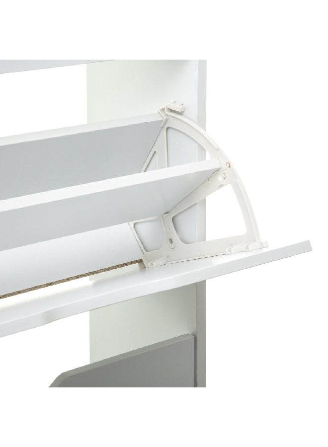 Five Simply Smart High-Quality and Durable Wood Shoe Rack White 23.3 x 119.5 x 60 cm 160392C - Image 3