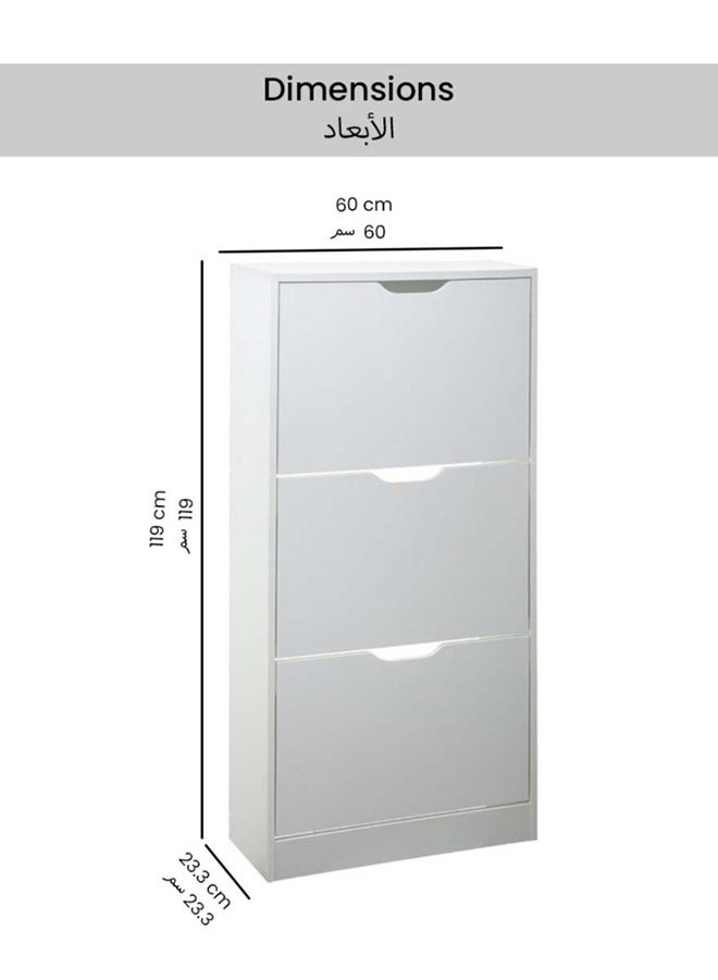 Five Simply Smart High-Quality and Durable Wood Shoe Rack White 23.3 x 119.5 x 60 cm 160392C - Image 5