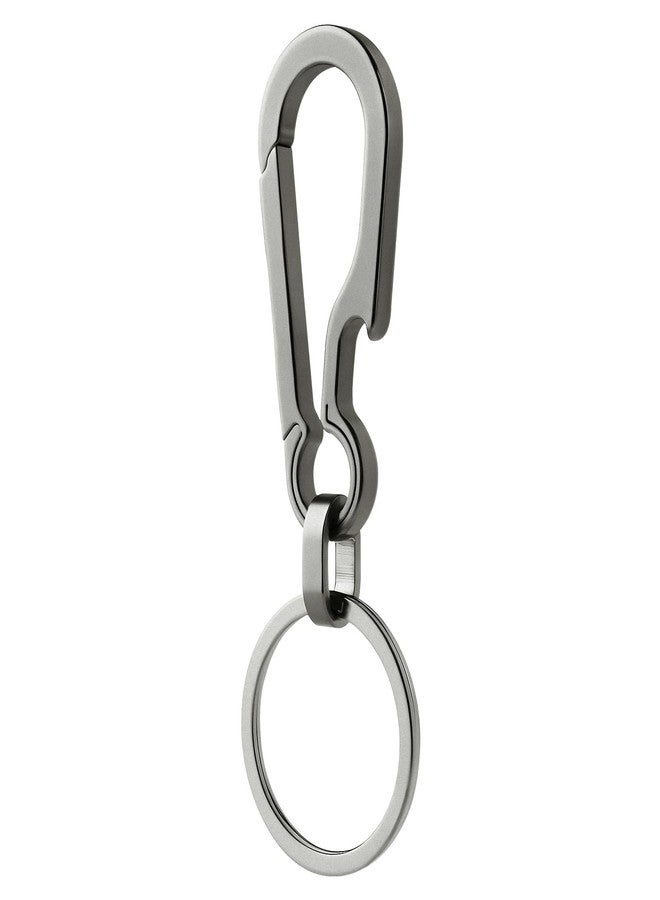 Prometheism Titanium Carabiner Keychain Multi Functional Lightweight Outdoor Keychain Minimalist Key Holder with Titanium Key Ring (Silver-A) - Image 1