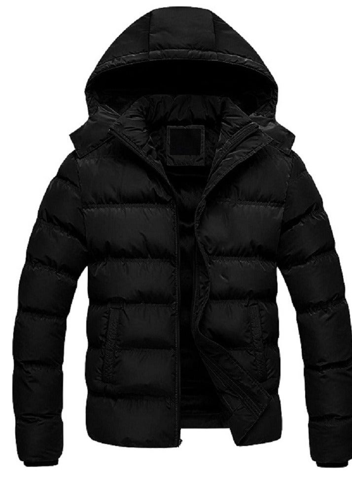general Winter Puffer Down Jacket Long Sleeve Zipper with Removable Hood - Image 1