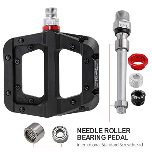 FOOKER MTB Pedals Mountain Bike Pedals 3 Bearing Non-Slip Lightweight Nylon Fiber Bicycle Platform Pedals for BMX MTB 9/16" - Image 5