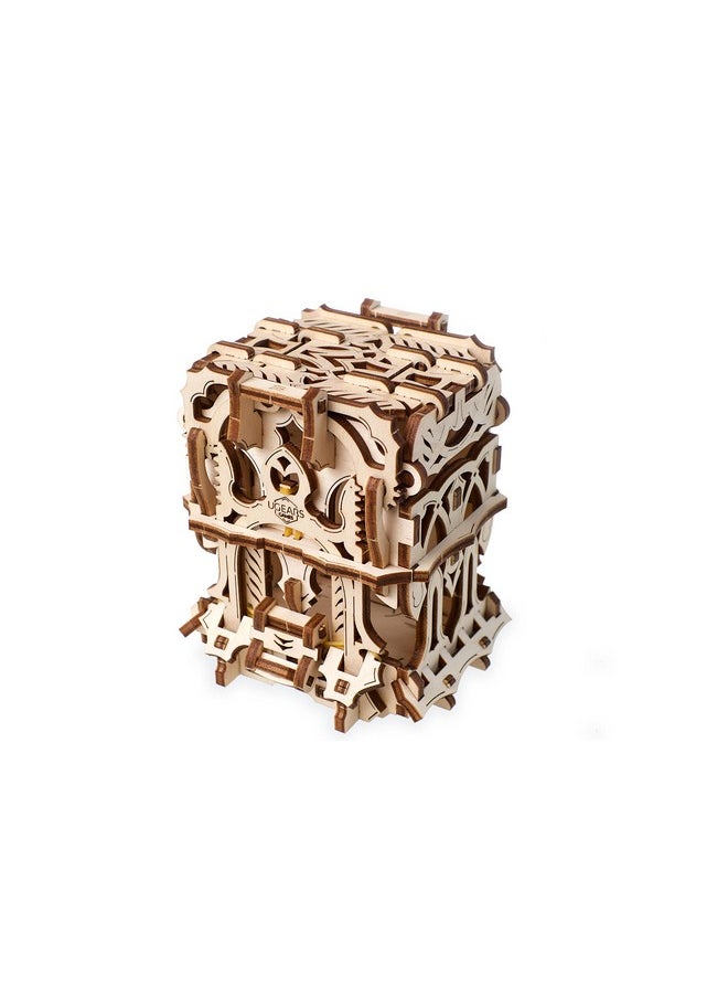 UGEARS - UGears Mechanical Game Device for Tabletop Games Deck Box to Carry or Store Deck and Keep Cards Safe for Card Games, Wooden Box Self Assembling Construction Set, Business Card Holder for Office Desk - Image 1