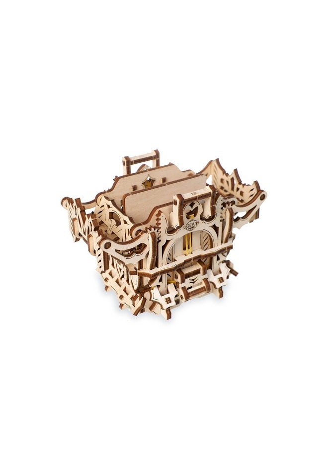 UGEARS - UGears Mechanical Game Device for Tabletop Games Deck Box to Carry or Store Deck and Keep Cards Safe for Card Games, Wooden Box Self Assembling Construction Set, Business Card Holder for Office Desk - Image 1