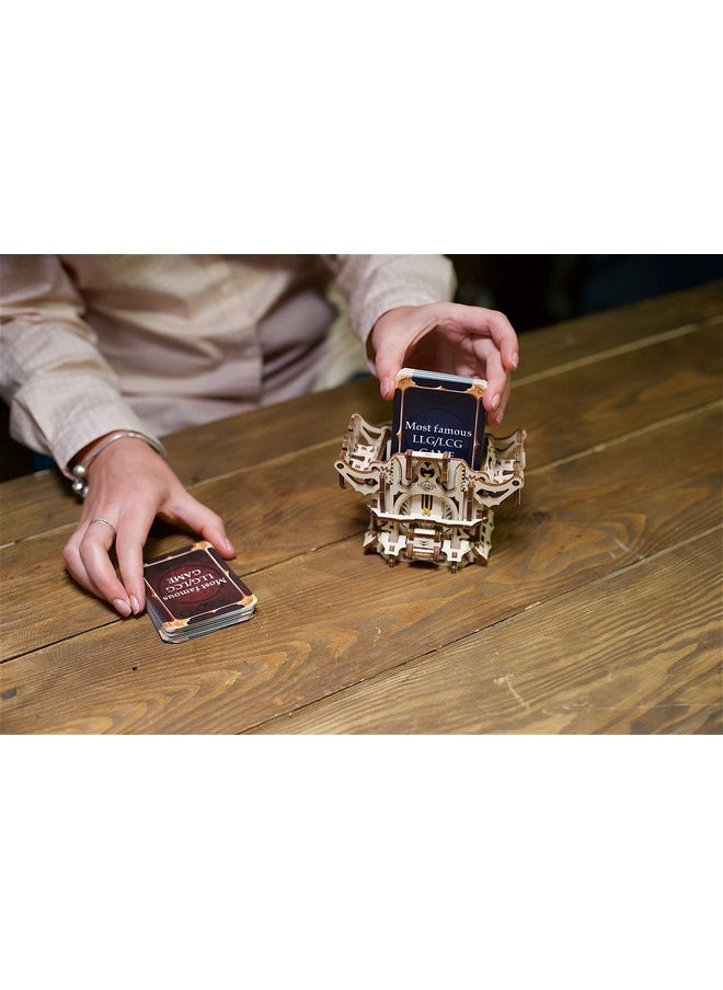 UGEARS - UGears Mechanical Game Device for Tabletop Games Deck Box to Carry or Store Deck and Keep Cards Safe for Card Games, Wooden Box Self Assembling Construction Set, Business Card Holder for Office Desk - Image 1
