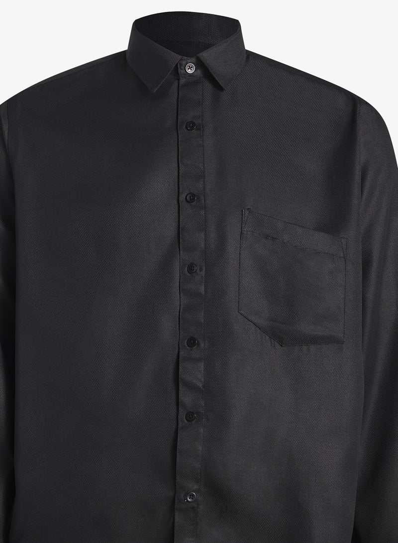 Robert Wood Shirts Self Dotted Weave Fabric - Image 3