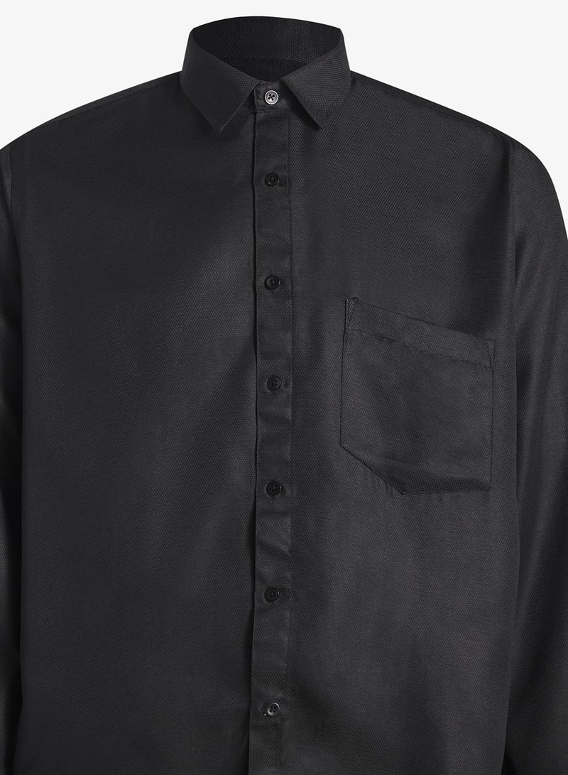 Robert Wood Shirts Self Dotted Weave Fabric - Image 3