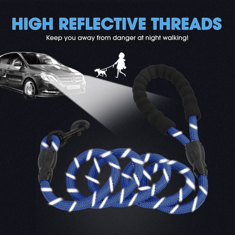 BAAPET 2/4/5/6 FT Dog Leash with Comfortable Padded Handle and Highly Reflective Threads for Small Medium and Large Dogs (5FT-1/2'', Navy Blue) - Image 4