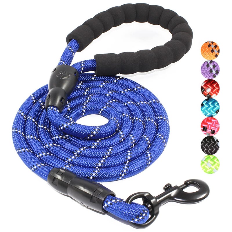 BAAPET 2/4/5/6 FT Dog Leash with Comfortable Padded Handle and Highly Reflective Threads for Small Medium and Large Dogs (5FT-1/2'', Navy Blue) - Image 1