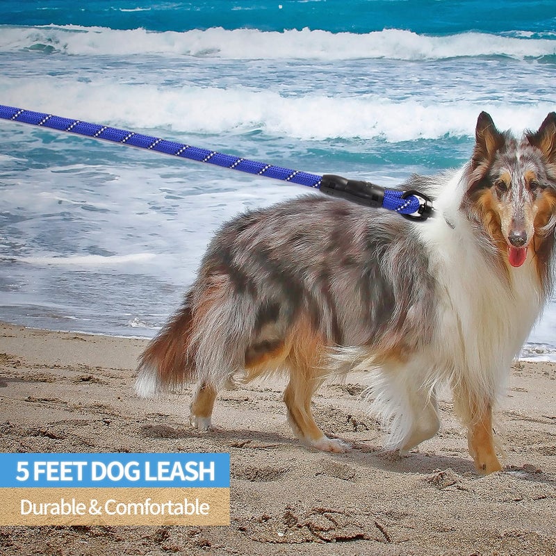 BAAPET 2/4/5/6 FT Dog Leash with Comfortable Padded Handle and Highly Reflective Threads for Small Medium and Large Dogs (5FT-1/2'', Navy Blue) - Image 5