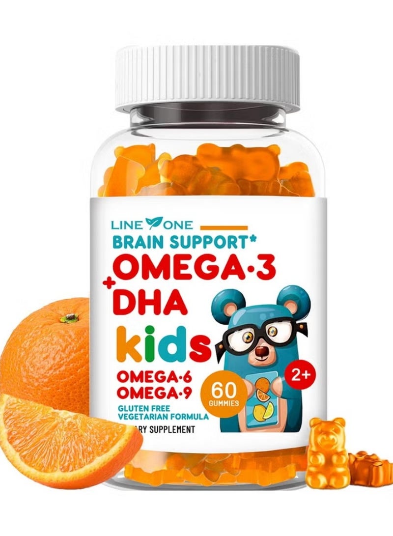 السطر الأول جلو أوميغا 3 + DHA الذكي للأطفال | تركيبة فيتامينات متعددة | دعم الدماغ والعينين 60 جلوه - Image 4