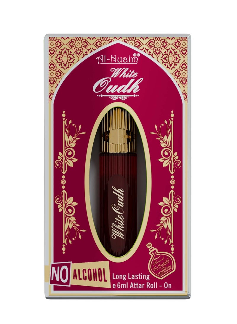 أل نواعم عطر النعيم الذهبي برائحة العود الأبيض للرجال والنساء - 6 مل | عطر خالٍ من الكحول | عطر جذاب - Image 1