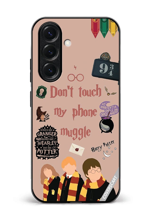 VR CREATIVE Protective Case Cover For Samsung Galaxy S25 Plus Don'T Touch My Phone Muggle Design Multicolour