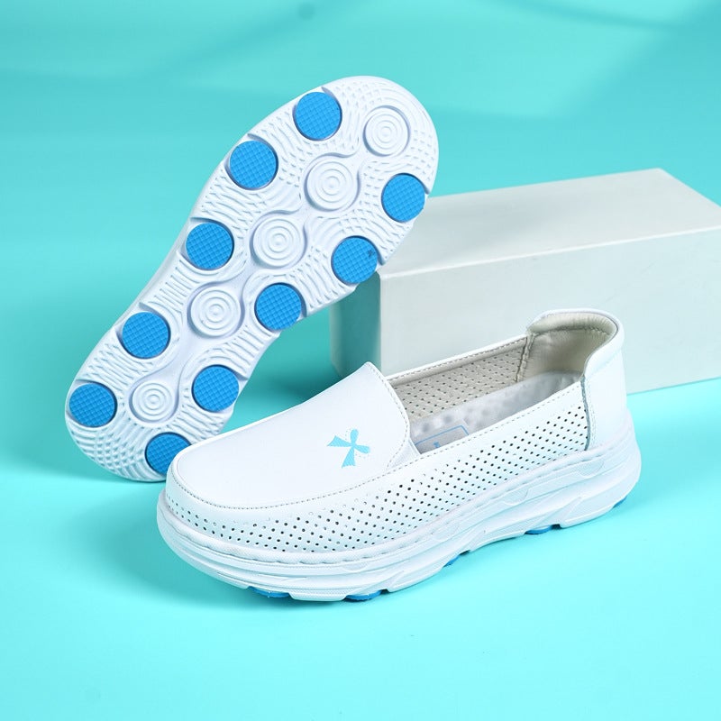 Nurses Shoes Women'S Autumn Breathable Soft Bottom Not Tired Feet Thick Bottom White Shoes Medical Work Shoes A Generation Of Hair - Image 1