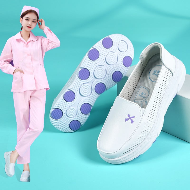 Nurses Shoes Women'S Autumn Breathable Soft Bottom Not Tired Feet Thick Bottom White Shoes Medical Work Shoes A Generation Of Hair - Image 5