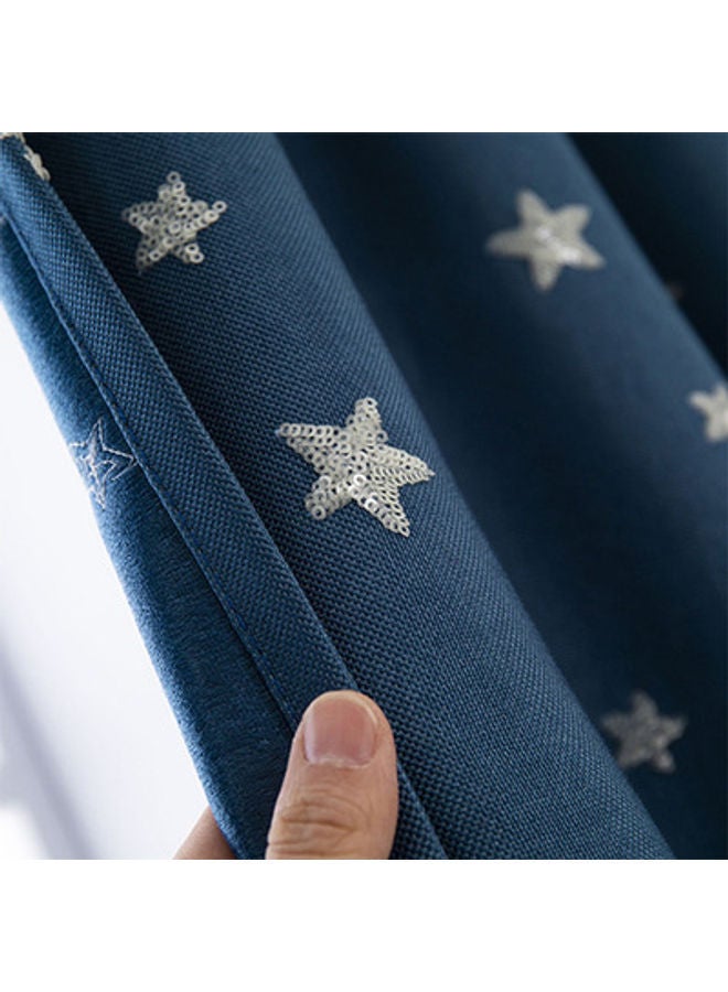 NIBEMINENT 1-Piece Thermal Insulated Blackout Window Curtains Blue 100x270cm - Image 3