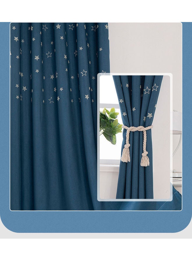 NIBEMINENT 1-Piece Thermal Insulated Blackout Window Curtains Blue 100x270cm - Image 2