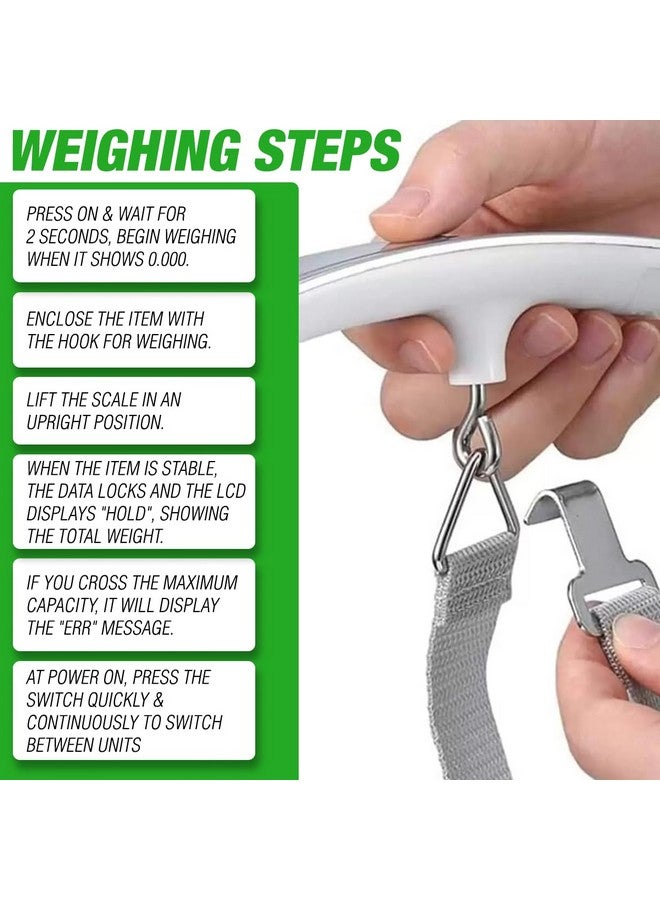 Eagle Digital Luggage Weighing Scale 50Kg | Portable Hanging Scale for Travel, Flights & Home Use | LED Display, Overload Indicator, Auto-Off Function - Compact & Lightweight - Silver EEL-6100A - Image 5