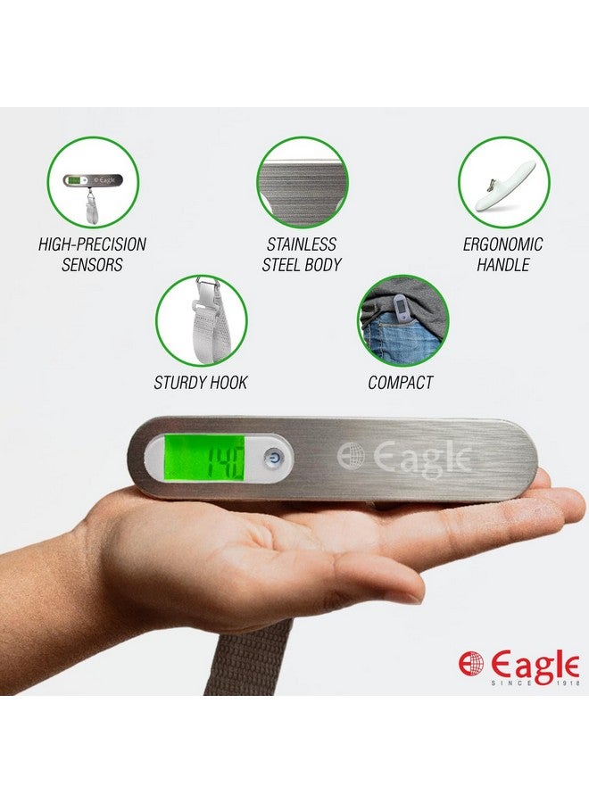 Eagle Digital Luggage Weighing Scale 50Kg | Portable Hanging Scale for Travel, Flights & Home Use | LED Display, Overload Indicator, Auto-Off Function - Compact & Lightweight - Silver EEL-6100A - Image 3