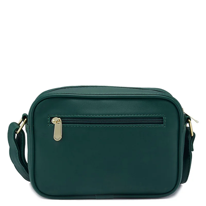CAPRESE DORA SOLID DARK GREEN FAUX LEATHER MEDIUM SLING