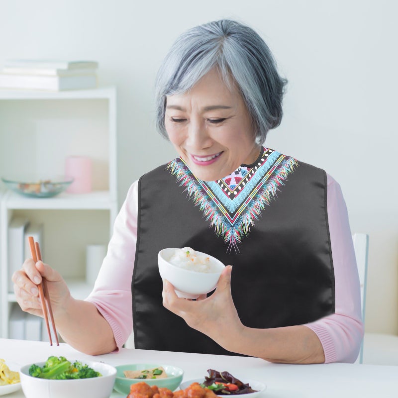 👕 مريلة طعام للكبار مقاومة للماء مربعة باللون الأسود مجموعة ١ قطعة - Image 4
