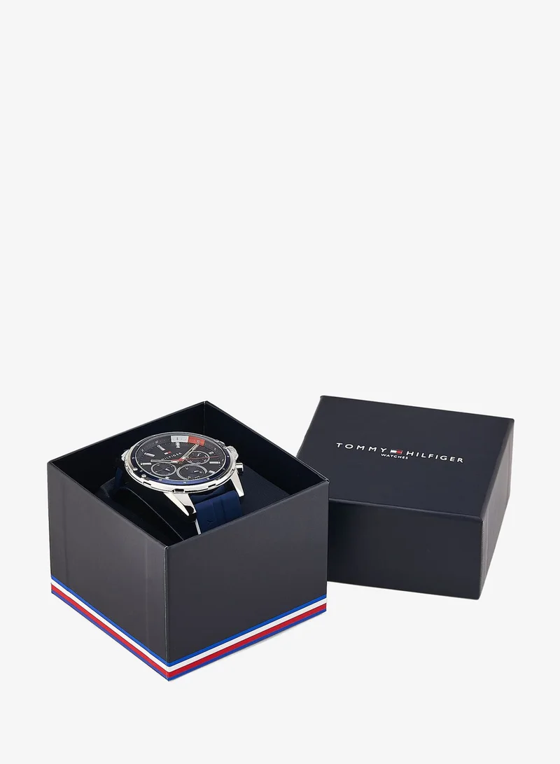 Tommy Hilfiger  Mens Analog Multifunction Quartz Watch With Blue Silicone Bracelet - 1791791 for Men | Best Price UAE