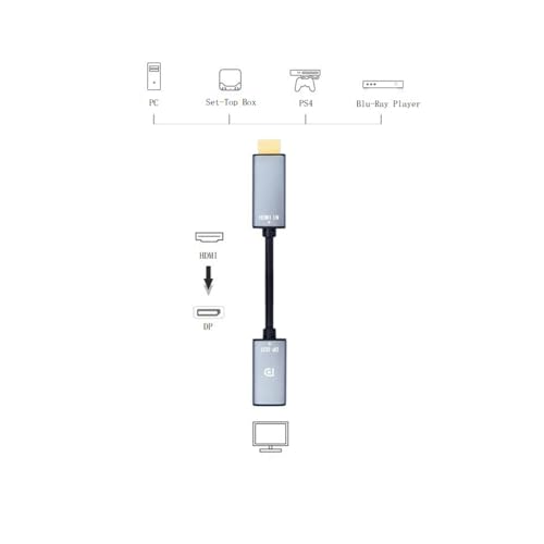 CORN HDMI to DisplayPort Adapter 4K@60Hz High Speed HDMI Male to DP Female Converter Cable Compatible for PC Graphics Card Laptop Mini NS PS5/4 Xbox One/360 - Image 2