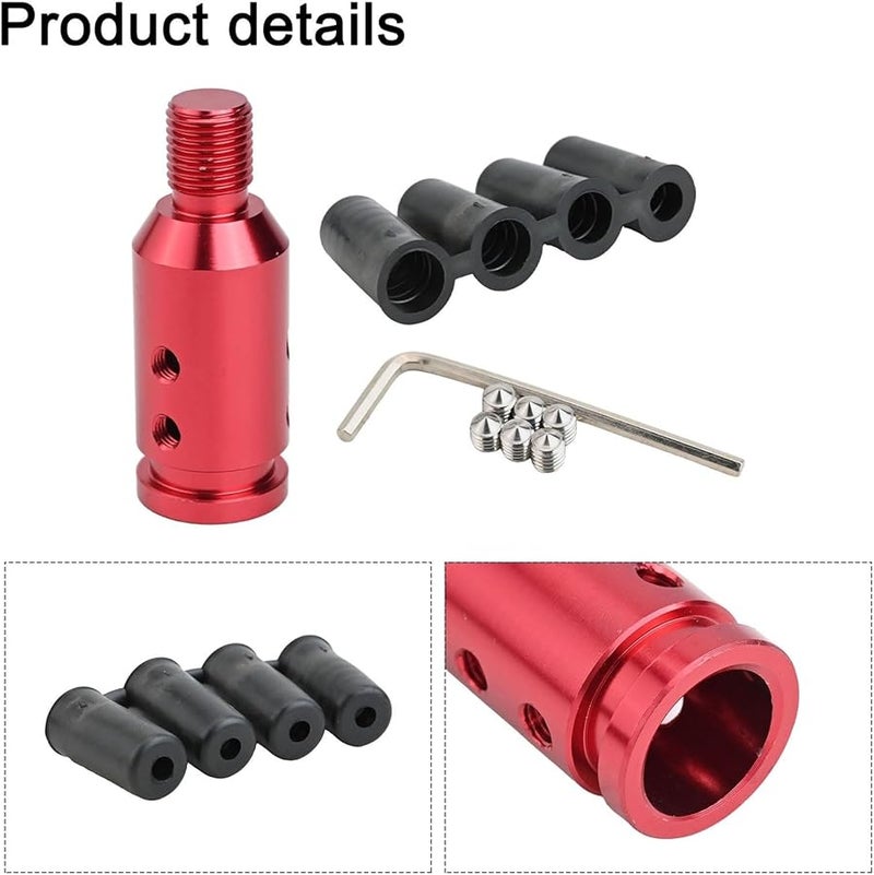 Red Aluminum Alloy Shift Knob Adapter For Manual Transmission With 3 Sizes Plastic Hose - Image 4