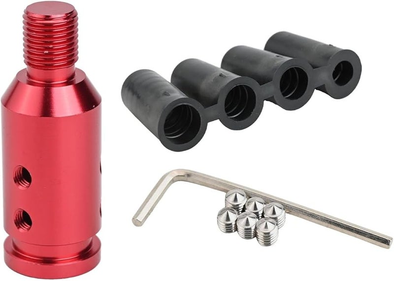 Red Aluminum Alloy Shift Knob Adapter For Manual Transmission With 3 Sizes Plastic Hose - Image 1