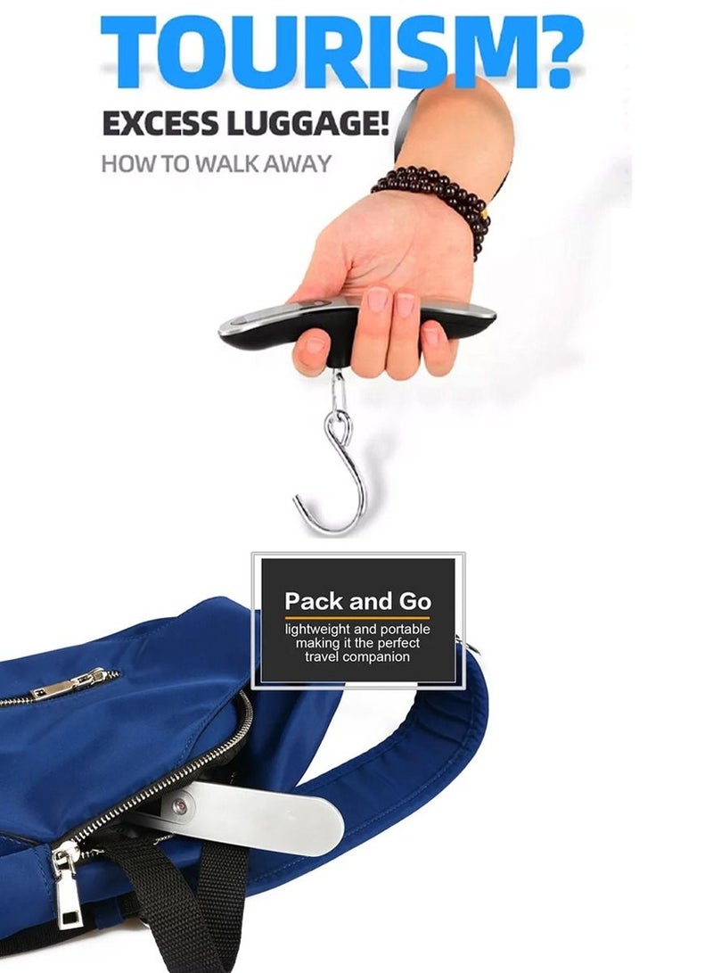 QUTOOB Digital Luggage Weight Scale 50Kg, High Precision Portable Electronic Weighing Scale Handheld Suitcase Hanging Scale, Travel Luggage Scale with Hook, More convenient Your Perfect Travelling Partner - Image 3