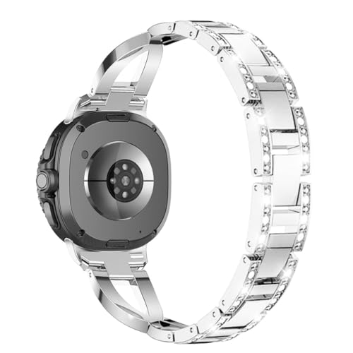 Sankel Compatible for Samsung Galaxy Watch 8 40mm 44mm/8 Classic 46mm Bands, Women Metal Replacement Bling Jewelry Bracelet Rhinestone Strap Wristband for Galaxy Watch 8/8 Classic (Silver) - Image 3
