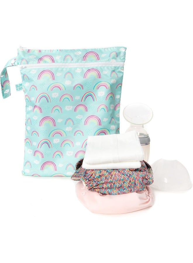 Bumkins Waterproof Wet Dry Bags for Baby, Travel, Swimsuit, Cloth Diapers, Pump Parts, Gym Clothes, Toiletries, Strap to Stroller, Zipper Reusable Bag, Packing Pouch - Image 2