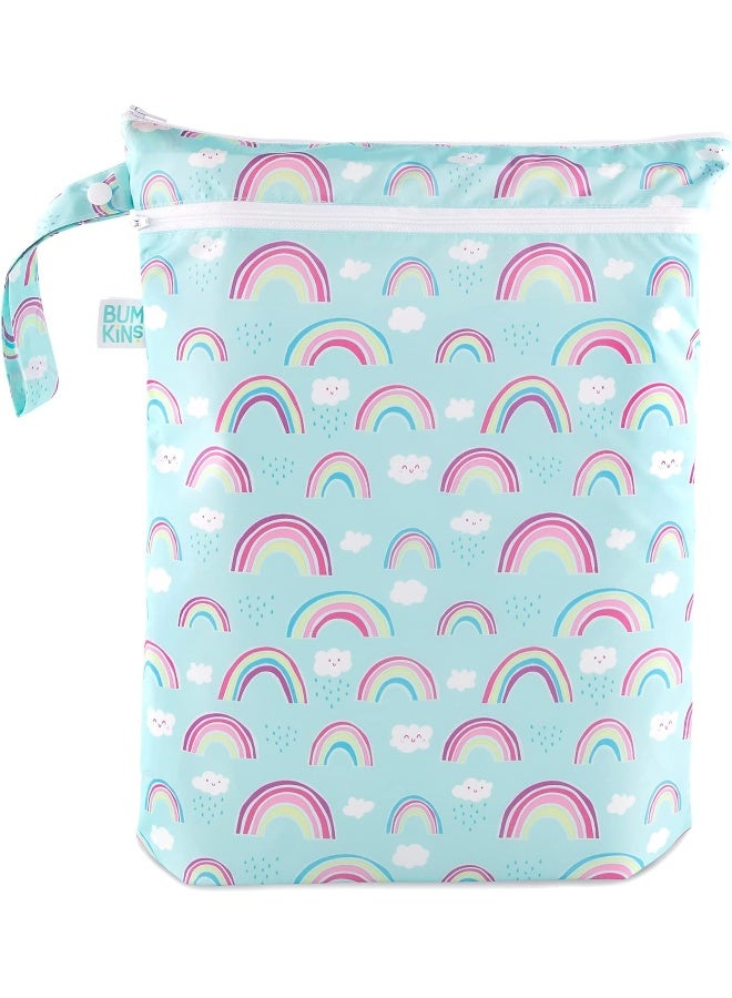Bumkins Waterproof Wet Dry Bags for Baby, Travel, Swimsuit, Cloth Diapers, Pump Parts, Gym Clothes, Toiletries, Strap to Stroller, Zipper Reusable Bag, Packing Pouch - Image 1