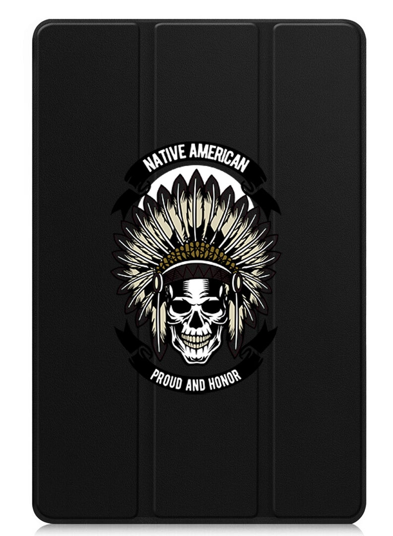 Theodor Protective Flip Case For Apple iPad Pro 13 (2024) With Trifold Stand Auto Wake Sleep Shockproof Cover Native american - Image 1