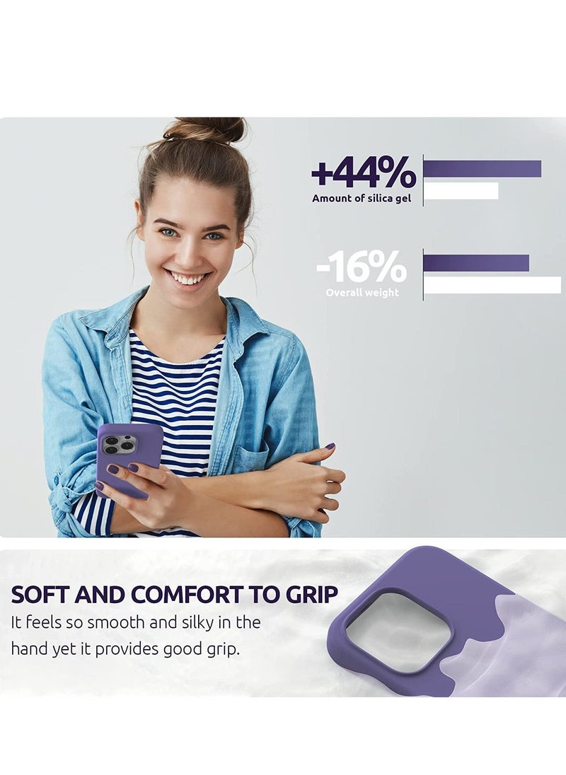 Raxoom (4 in 1 iPhone 14 Pro MAX Case (6.7 inch 2022), Compatible with MagSafe, with 2 Screen Protector + 1 Camera Protector, Silicone Case for iPhone 14 Pro MAX (Purple) - Image 5