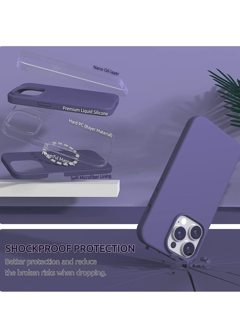 Raxoom (4 in 1 iPhone 14 Pro MAX Case (6.7 inch 2022), Compatible with MagSafe, with 2 Screen Protector + 1 Camera Protector, Silicone Case for iPhone 14 Pro MAX (Purple) - Image 4