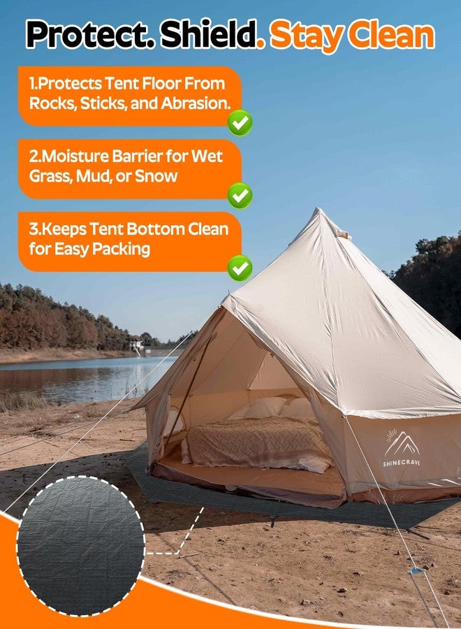 SHINECRAVE Bell Tent Footprint, PU5000mm,120gsm PE Groundsheet,4M/13FT - Image 2