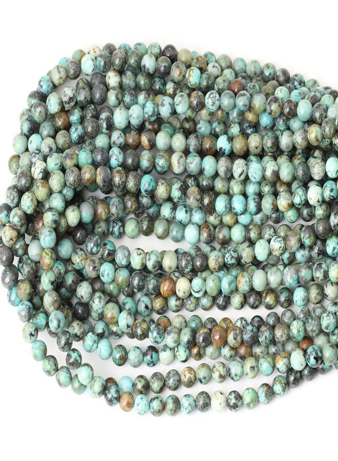 CHEAVIAN مجموعة شيفيان من 60 قطعة من أحجار الفيروز الأفريقي الطبيعي، مقاس 6 مم، خرز دائري سائب لصنع المجوهرات، بما في ذلك الأساور والقلائد، خيط واحد بطول 15 بوصة - Image 3