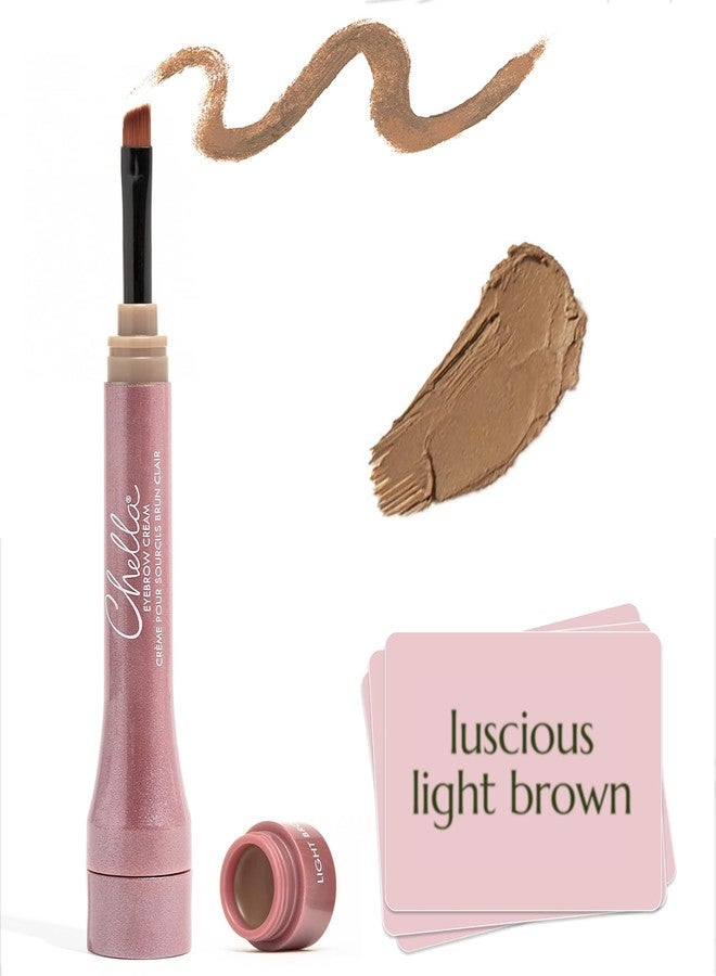 Chella Eyebrow Cream, Luscious Light Brown - Vegan, Cruelty Free, Paraben Free, Gluten Free Eyebrow Pomade Makeup - Long Wearing, Velvet Consistency, Water Proof - Image 1