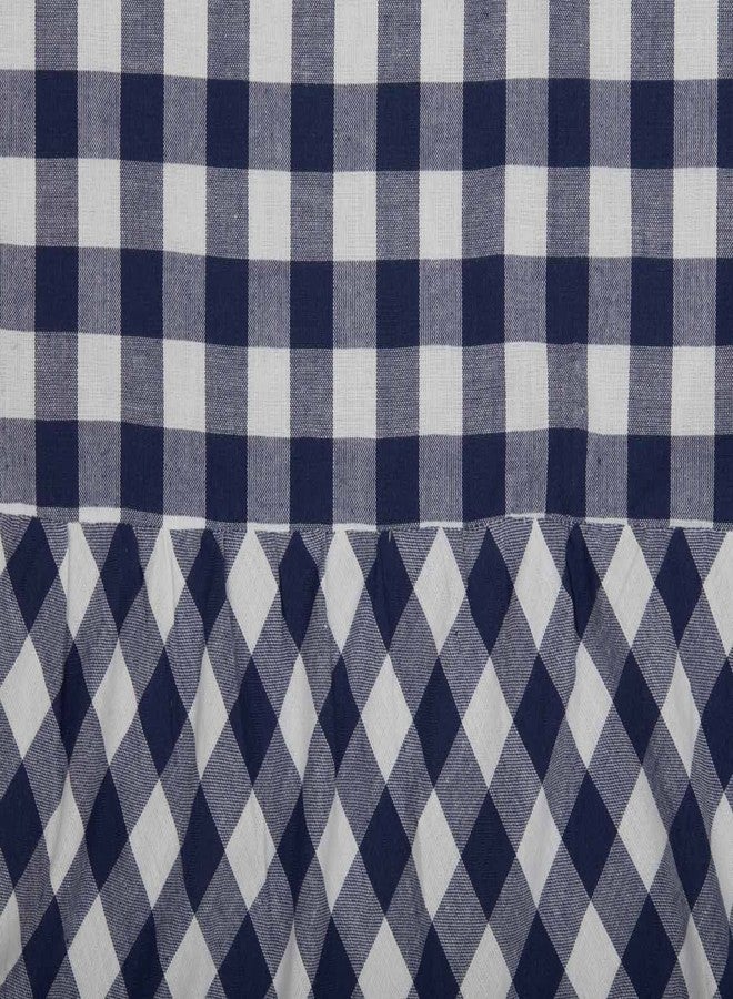 Piper Classics Vintage Check Blue Shower Curtain, 72" x 72", Farmhouse, Country, Cottage, Checked Gingham Bath Accent - Image 3