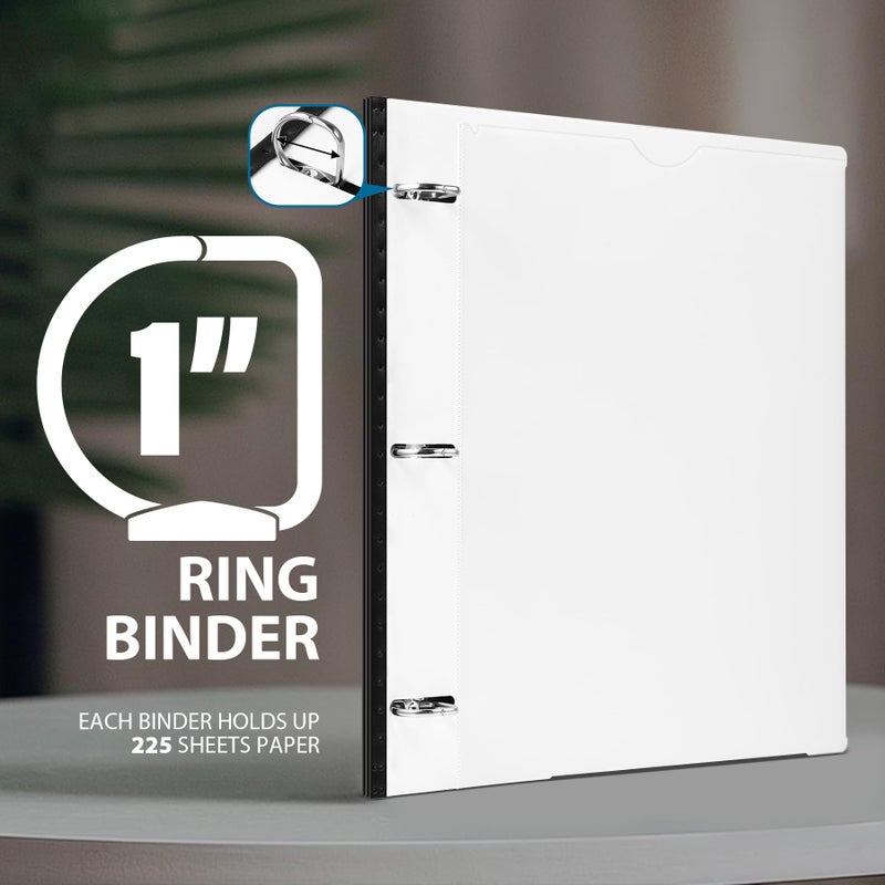 WOT I 12-Pack Telescoping 3 Ring Binder 1 Inch, Expandable Flexible Binder - Patented Design for Easy Portability, Holds 225 Sheets, Perfect for School, Office&Home Organization, White - Image 5