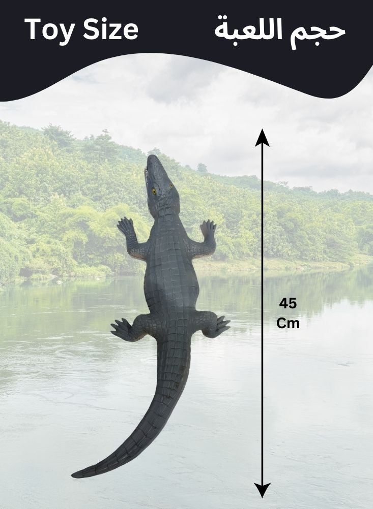بريميم لعبة تمساح واقعية للأطفال - لعبة على شكل تمساح بري، لعبة زاحف تعليمية للأطفال الصغار، للتعلم واللعب التخيلي - Image 4