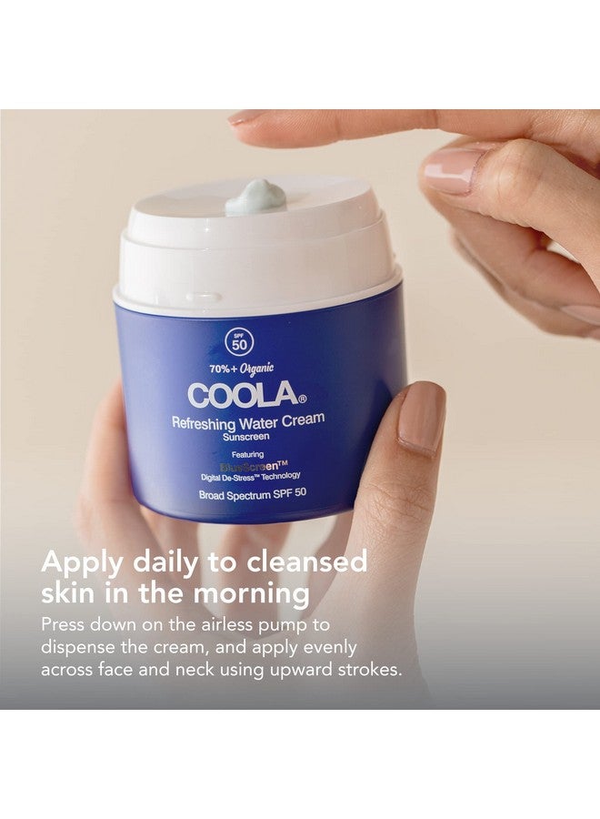 COOLA Organic Refreshing Water Cream Face Moisturizer With Spf 50 Dermatologist Tested Face Sunscreen With Plantderived Bluescreen Digital Destress Technology 1.5 Fl Oz - Image 3