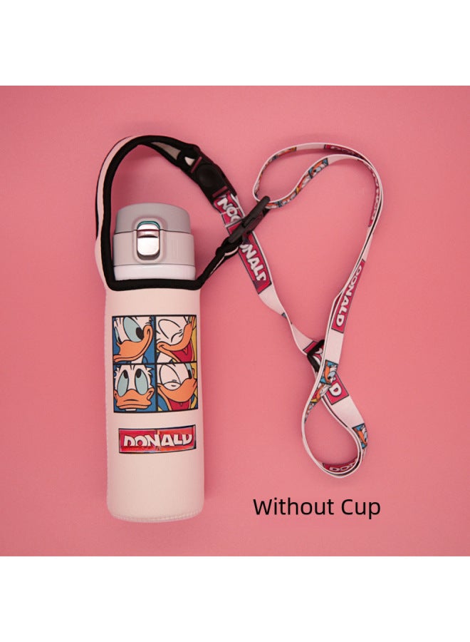 Universal Crossbody Strap Glass Cup Water Bottle Protective Sleeve Insulated Cover Anti-scalding Anti-fall Heat Insulation Bag-Color:Medium Daisy Powder ]-Capacity:501-600ml  - Image 2