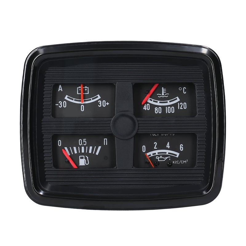 4 in 1 Car Instrument Assembly Multi-Functional Automotive Fuel Gauge Oil Pressure Gauge Water Temperature Gauge Ammeter 12V - Image 2