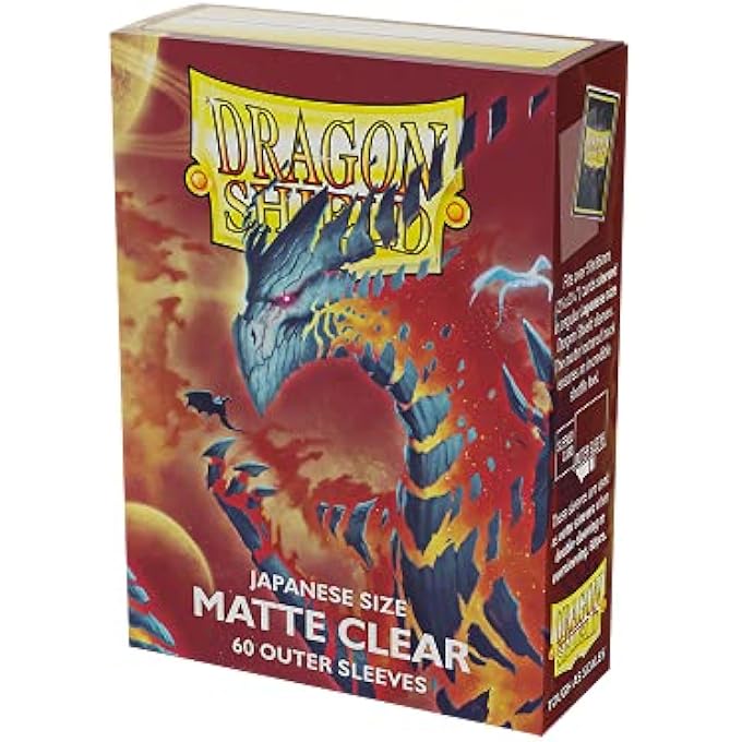 dragon shield SLEEVES: - JAPANESE SIZE - OUTER SLEEVES (X60) - MATTE CLEAR - Image 1