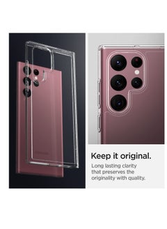 glassology Ultra Clear Back Cover Case for Samsung Galaxy S23 Ultra 5G | Slim & Protective Design|Inbuilt Dust Plugs & Anti-Slip Grip|Superior Camera Protection Bump Back Cover (Silicone,Transparent)  - Image 3