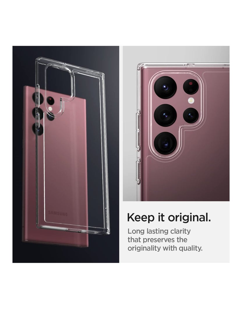 glassology Ultra Clear Back Cover Case for Samsung Galaxy S23 Ultra 5G | Slim & Protective Design|Inbuilt Dust Plugs & Anti-Slip Grip|Superior Camera Protection Bump Back Cover (Silicone,Transparent)  - Image 3