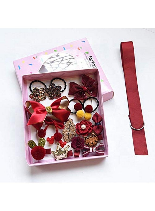 FOK Set Of 18 Pieces Fancy Headwear Acessories For Baby Girls/Toddlers - Red - Image 2