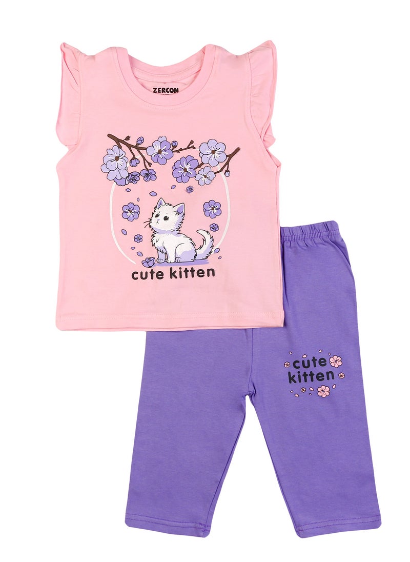 Zercon Summer Pajama Set for Girls  - Image 1